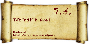 Török Axel névjegykártya