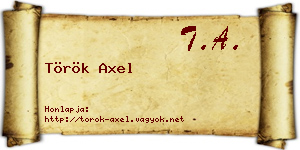 Török Axel névjegykártya