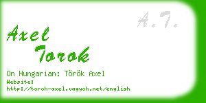 axel torok business card